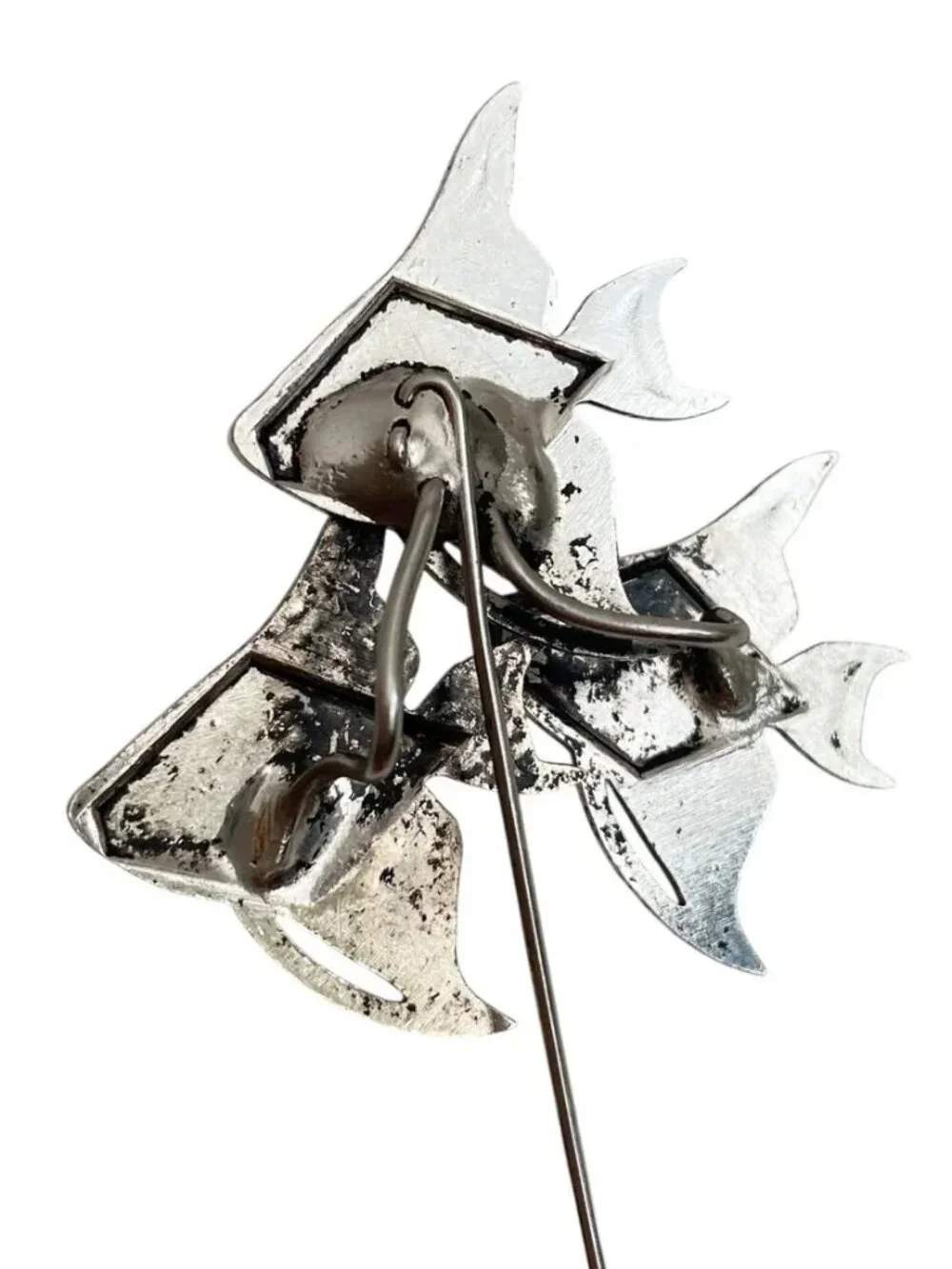 Vintage Tropical Fish Lapel Pin: Silver Tone Unisex Accessory | Jumping Fish